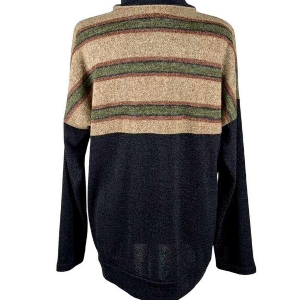 Lilypad Striped Quarter Zip Pullover Sweater Super soft Women's Beige Black - Picture 4 of 6